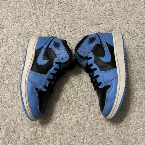 Nike Air Jordan 1 Mid University Blue Black DQ8423-401 Gradeschool Size 5Y 6.5W - Picture 5 of 8